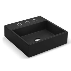 BACHA CUADRADA NEGRO MATE  -DECA APOYO.