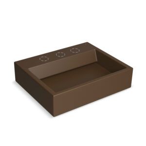 BACHA RECTANGULAR MARRON MATE - DECA APOYO.