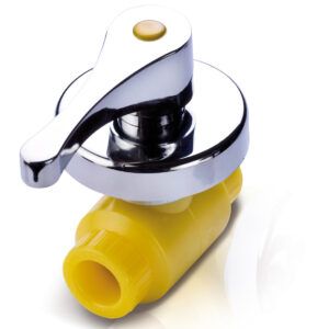 LLAVE DE PASO FUSION CON ROSETA Y MANIVELA CROMADA - FUSION GAS.